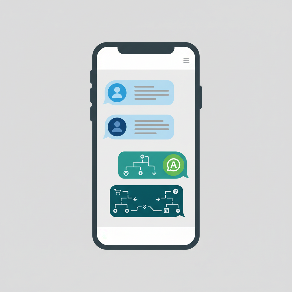Chat interface showing automated responses on WhatsApp for business