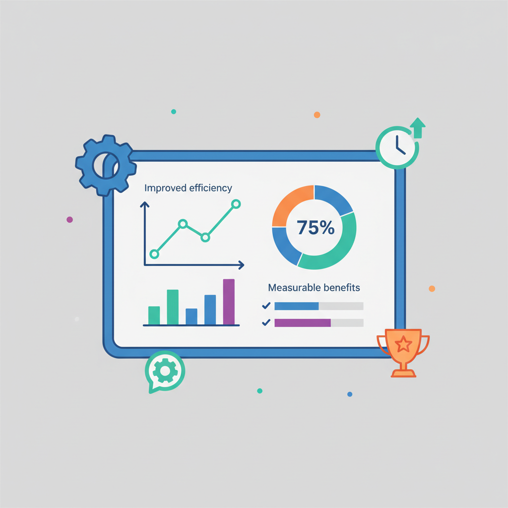 A dashboard display with various graphs and metrics, symbolizing the measurable benefits and improved efficiency gained from a custom client portal.